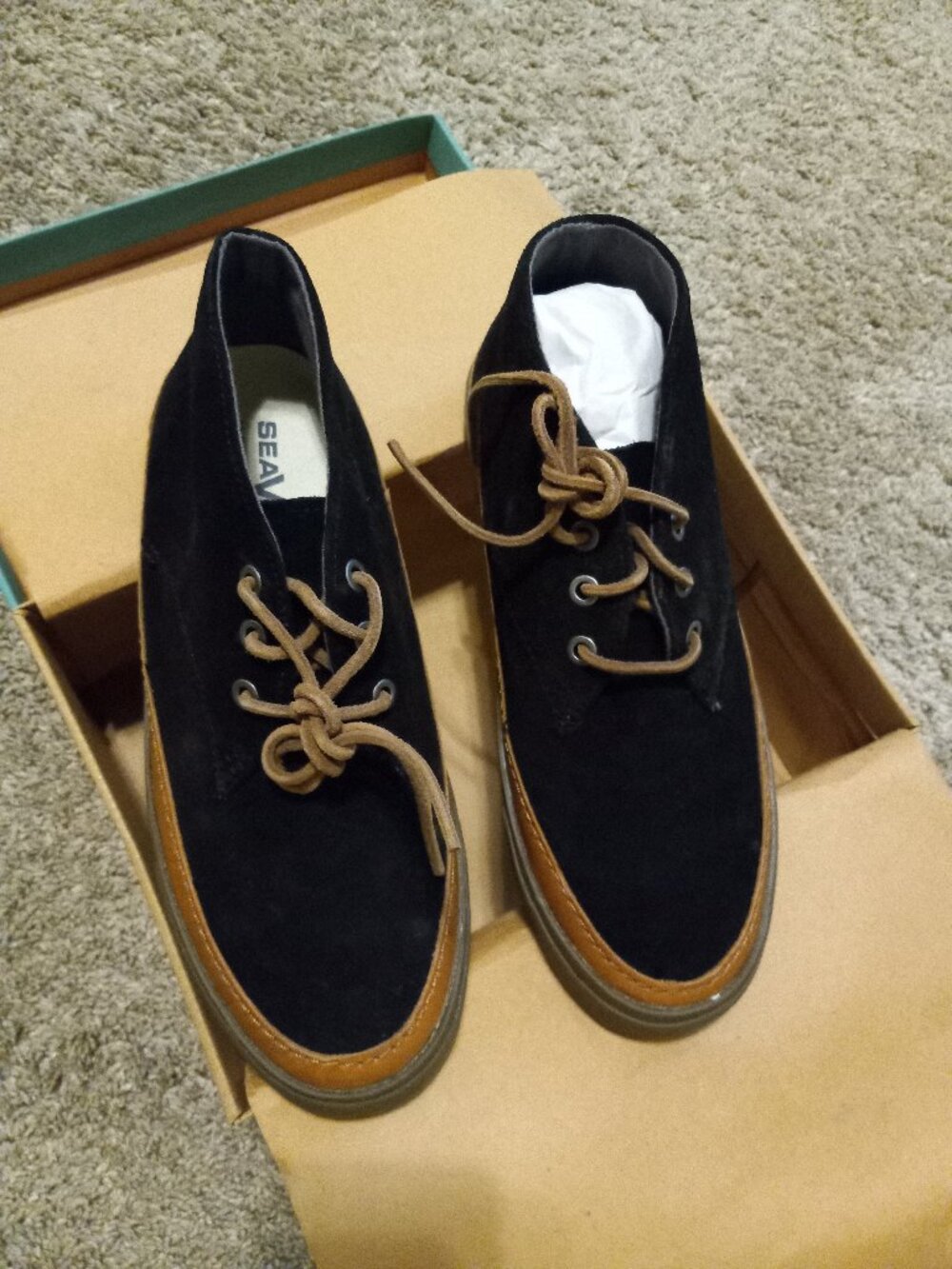 SeaVees Black Suede Ankle Boots New 12/62 Mens Maslon Desert 7
